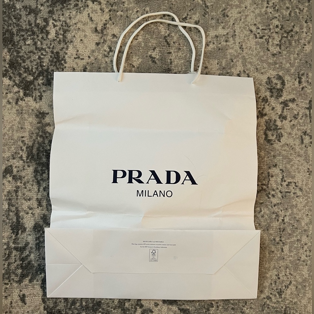 Authentic PRADA XL Shopping Gift Bag, 19 x 17